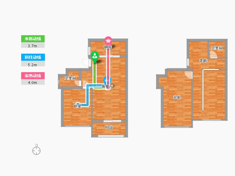 广东省-广州市-金众江悦府A1户型99m²-79.24-户型库-动静线