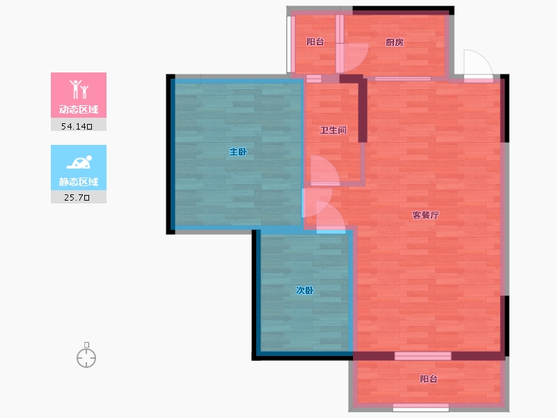 广东省-广州市-石滩第一城4栋&5栋01户型89m²-71.00-户型库-动静分区