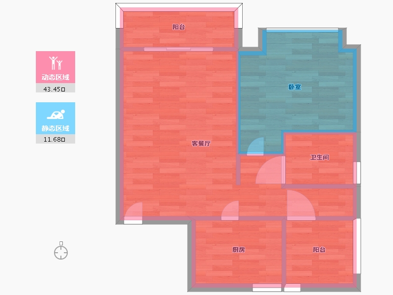 广东省-广州市-山璟轩1幢,2幢,3幢62m²-49.52-户型库-动静分区