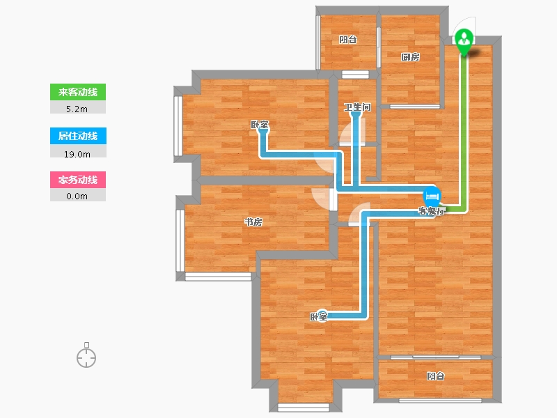 广东省-广州市-源海仙村一号14-15栋03户型110m²-80.42-户型库-动静线