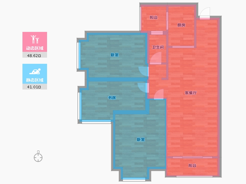 广东省-广州市-源海仙村一号14-15栋03户型110m²-80.42-户型库-动静分区