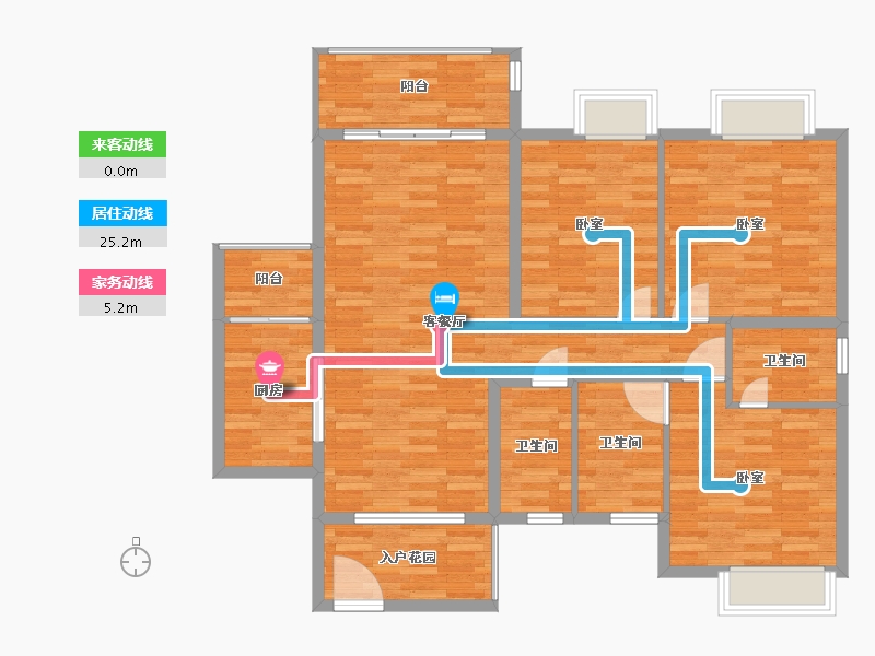 广东省-广州市-源海仙村一号11栋02户型123m²-115.23-户型库-动静线