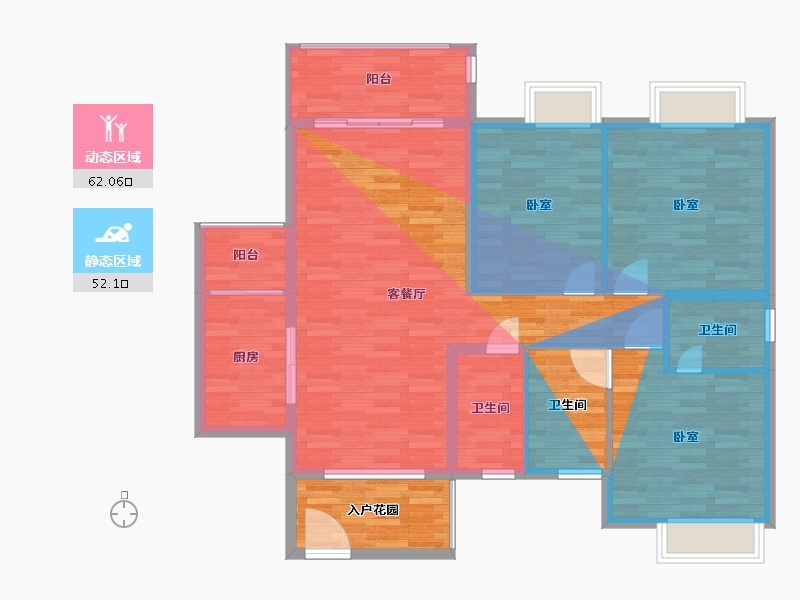 广东省-广州市-源海仙村一号11栋02户型123m²-115.23-户型库-动静分区