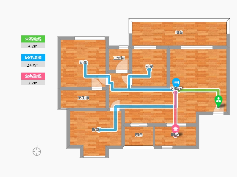 广东省-广州市-增城一品山湖F2栋04户型115m²-92.00-户型库-动静线