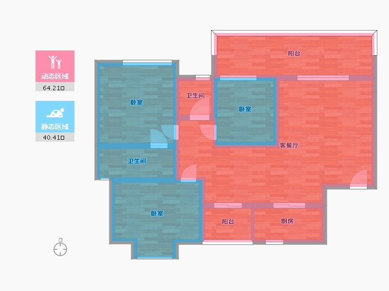 广东省-广州市-增城一品山湖F2栋04户型115m²-92.00-户型库-动静分区