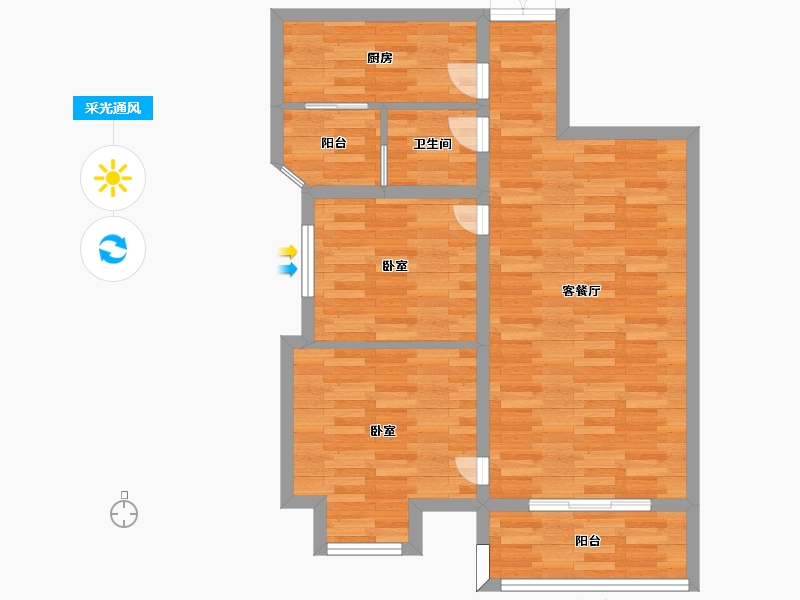 广东省-广州市-增城一品山湖02&03户型87m²-69.52-户型库-采光通风