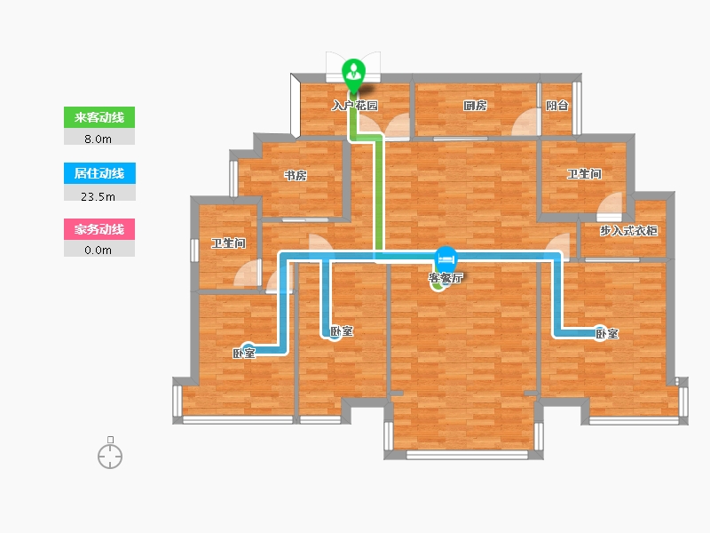 广东省-广州市-翡翠绿洲泊郡146m²-117.12-户型库-动静线