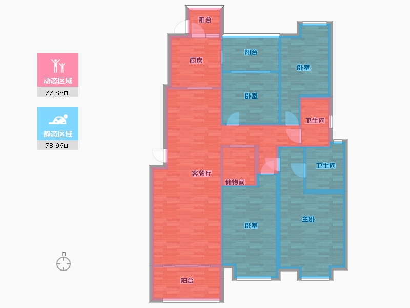 广东省-广州市-翡翠绿洲泊郡177㎡-142.63-户型库-动静分区