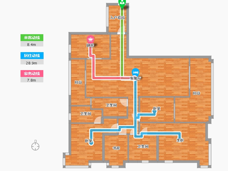 广东省-广州市-翡翠绿洲泊郡204m²-164.05-户型库-动静线