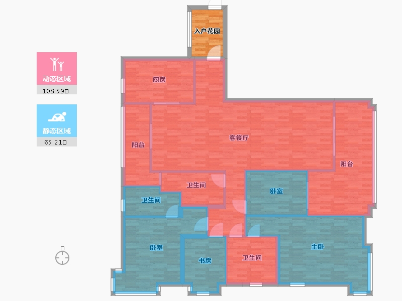 广东省-广州市-翡翠绿洲泊郡204m²-164.05-户型库-动静分区