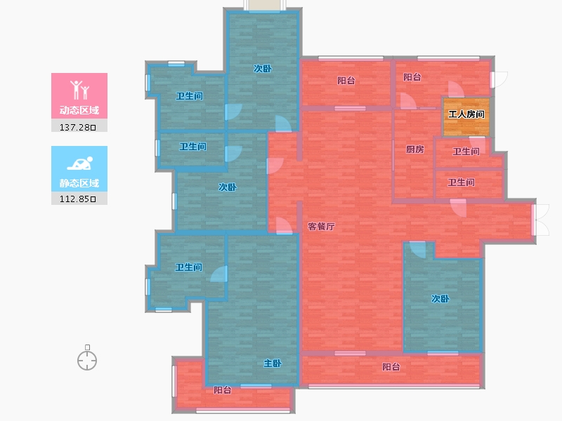 广东省-广州市-侨建御溪谷北区285㎡-229.72-户型库-动静分区