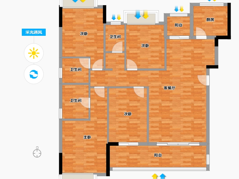 福建省-三明市-建发永郡-124.44-户型库-采光通风