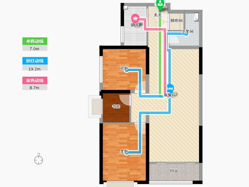 陕西省-渭南市-骏景园-84.03-户型库-动静线