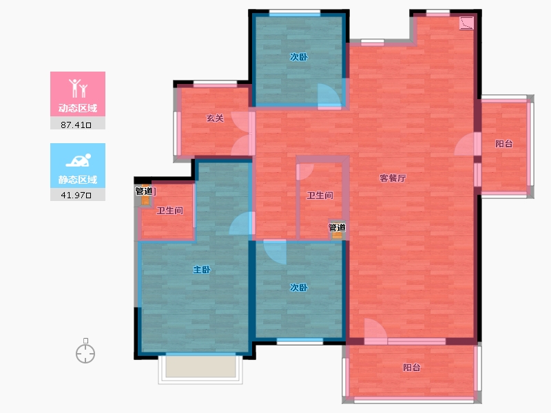 北京-北京市-富兴首府S3144m²-115.73-户型库-动静分区