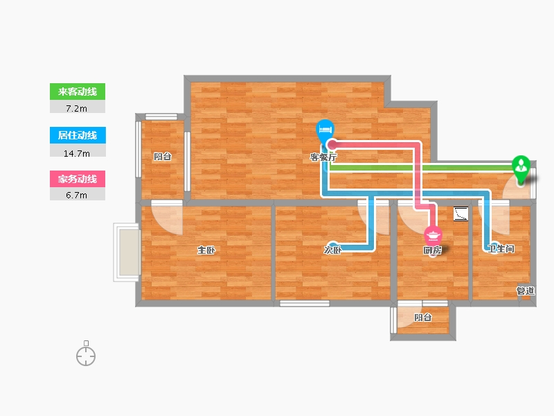 北京-北京市-北京书院94m²-75.20-户型库-动静线