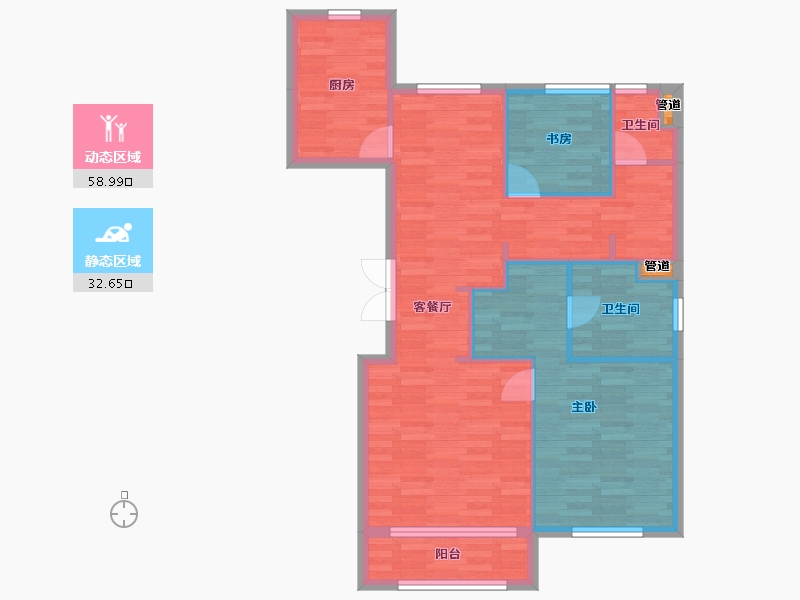 北京-北京市-朝青知筑C-1,C-2121m²-82.84-户型库-动静分区