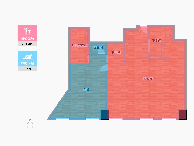 北京-北京市-梵悦108A2东塔,A2号楼东塔188m²-123.10-户型库-动静分区