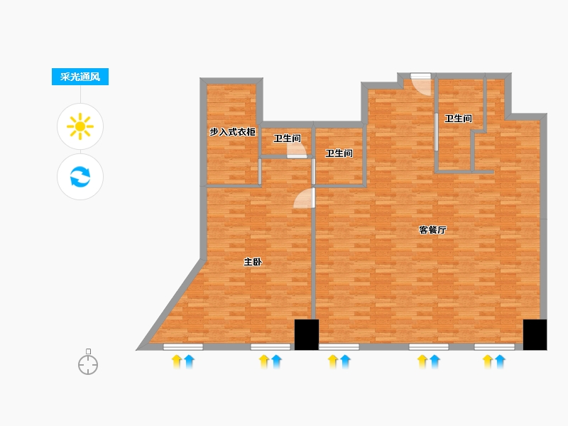 北京-北京市-梵悦108A2东塔,A2号楼东塔188m²-123.10-户型库-采光通风