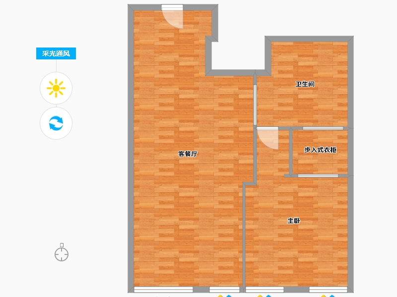 北京-北京市-梵悦108A2东塔108m²-86.40-户型库-采光通风