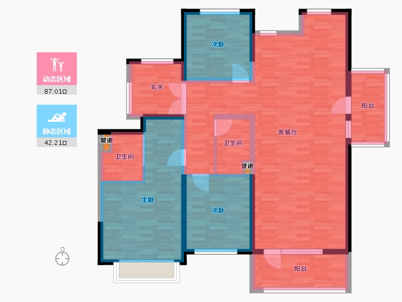 北京-北京市-富兴首府S1155m²-115.67-户型库-动静分区