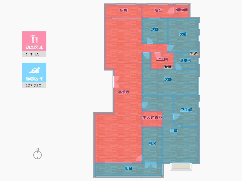 北京-北京市-利锦府府上7号楼280m²-228.00-户型库-动静分区