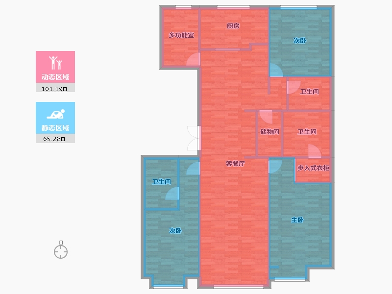 北京-北京市-首开国风尚樾3号楼,2号楼197m²-153.32-户型库-动静分区