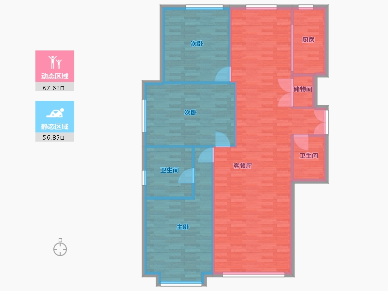 北京-北京市-首开国风尚樾3号楼,2号楼,1号楼168m²-114.89-户型库-动静分区