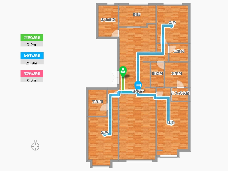 北京-北京市-首开国风尚樾3号楼,2号楼194m²-151.87-户型库-动静线