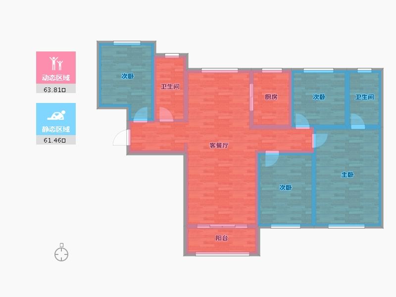 河南省-郑州市-融创龙府-111.31-户型库-动静分区