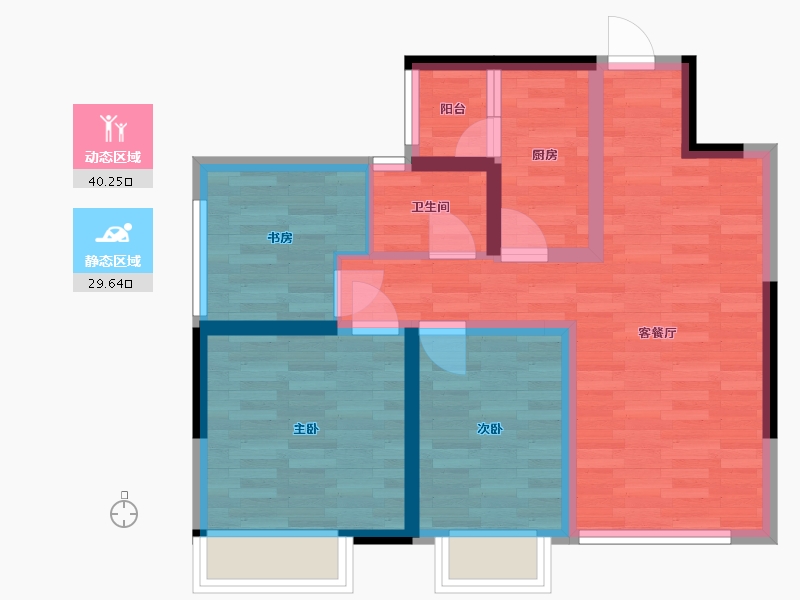 四川省-成都市-普德先锋国际-60.92-户型库-动静分区