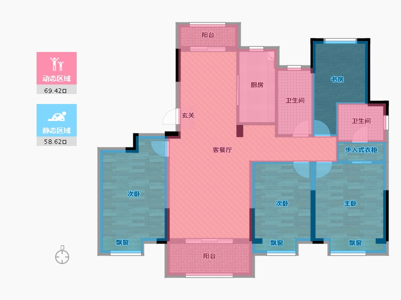 浙江省-宁波市-星光华府-112.94-户型库-动静分区