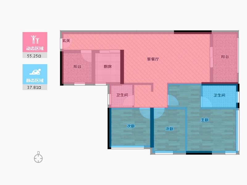 广西壮族自治区-南宁市-万科魅力之城-81.29-户型库-动静分区