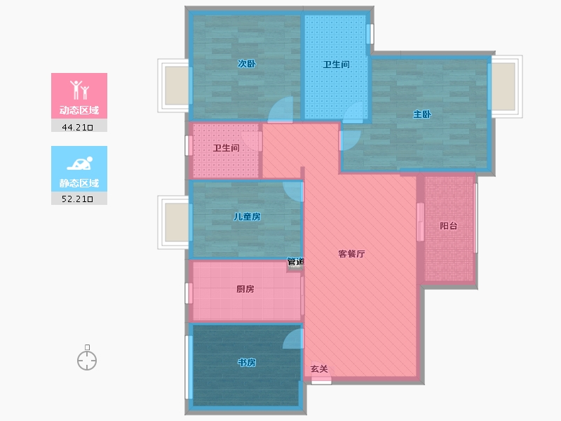 湖北省-随州市-尚城国际-86.40-户型库-动静分区