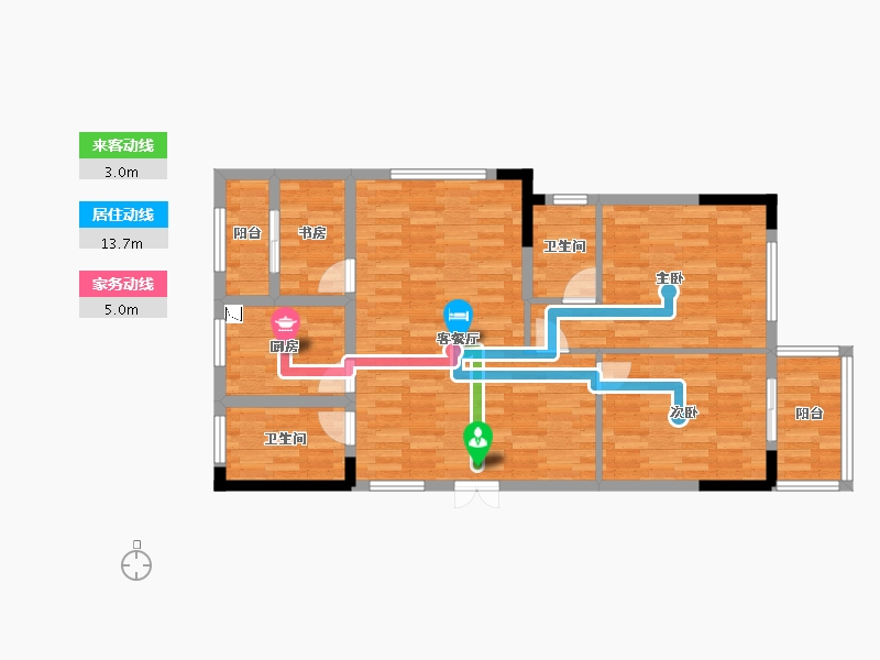 浙江省-绍兴市-彩虹人家-88.92-户型库-动静线