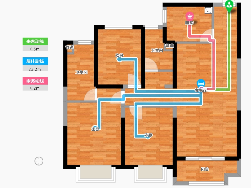 江苏省-宿迁市-中梁首府-88.47-户型库-动静线