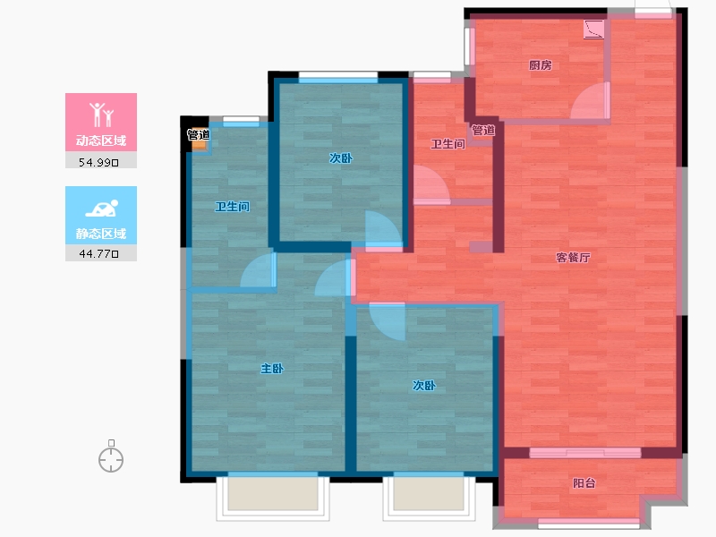 江苏省-宿迁市-中梁首府-88.47-户型库-动静分区