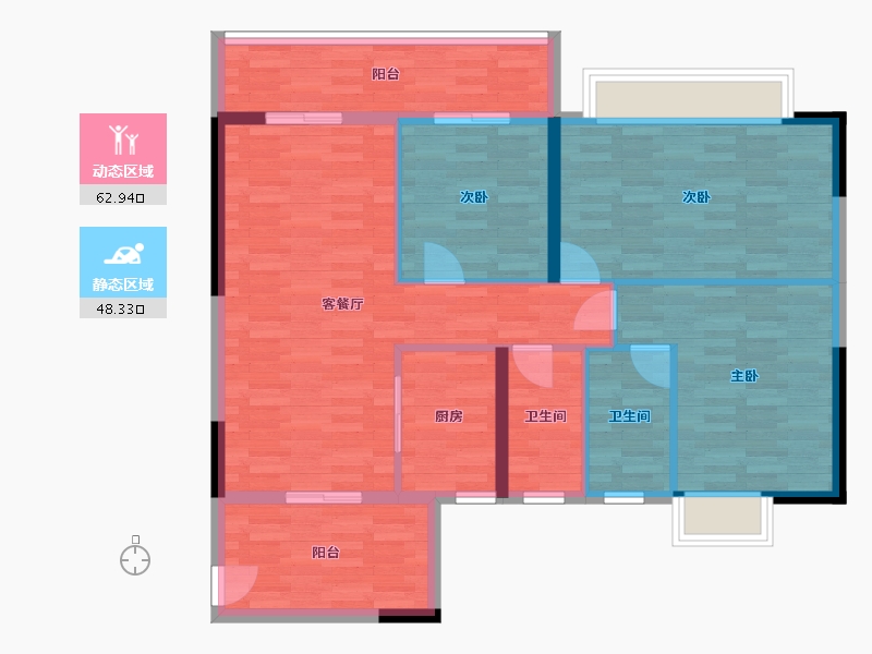 广西壮族自治区-南宁市-中房翡翠时光-100.37-户型库-动静分区