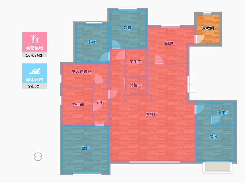 北京-北京市-葛洲坝中国府-152.39-户型库-动静分区