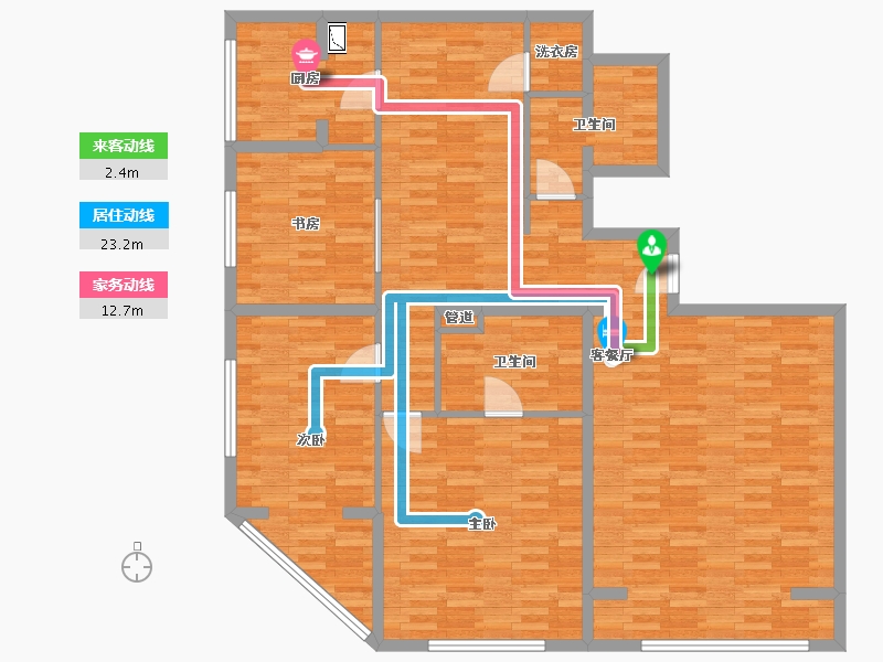 北京-北京市-尊悦光华3号楼170m²-136.00-户型库-动静线