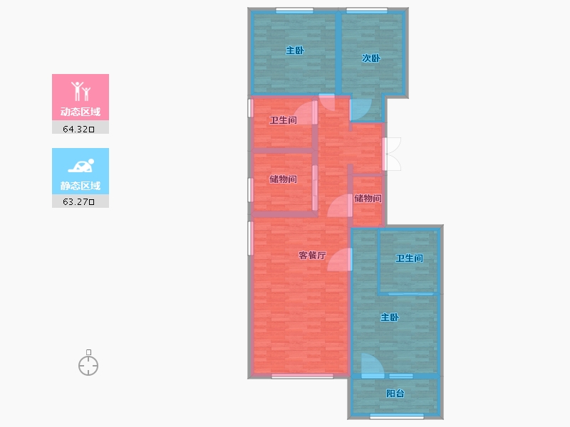 北京-北京市-保利和光逸境-114.40-户型库-动静分区