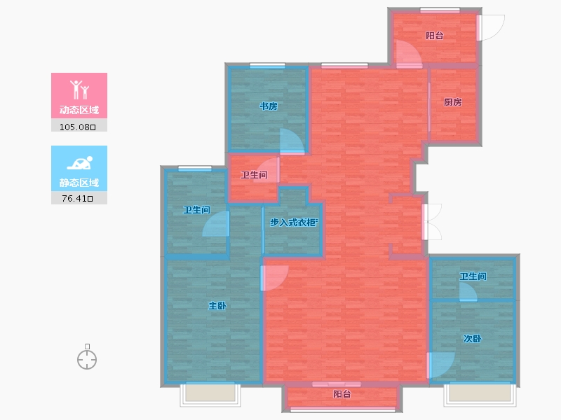 北京-北京市-北京金茂府206m2-164.80-户型库-动静分区