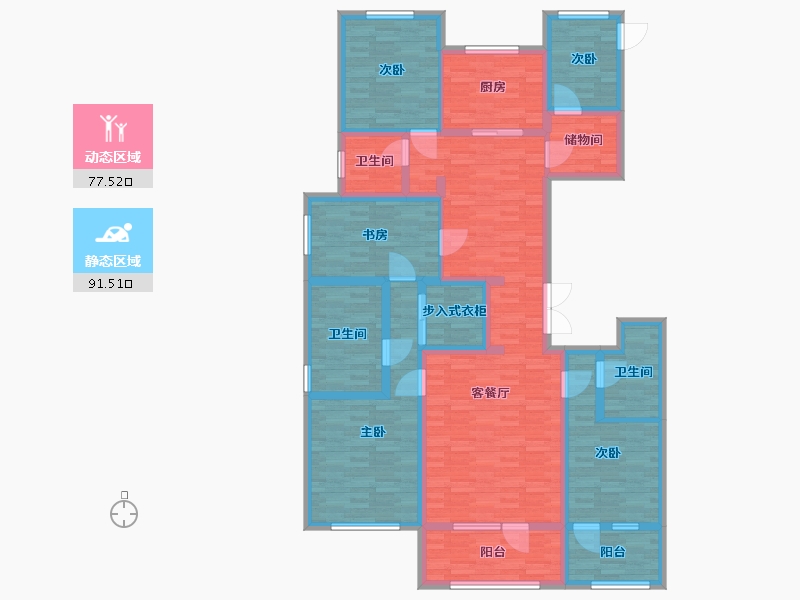 北京-北京市-保利和光逸境-149.61-户型库-动静分区