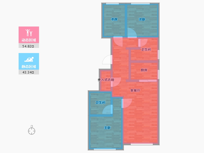 北京-北京市-保利和光逸境-86.40-户型库-动静分区