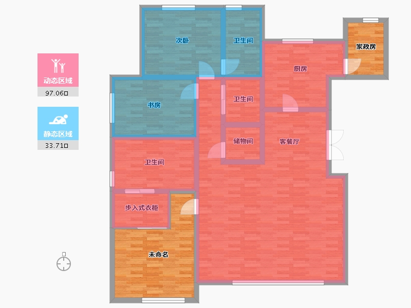 北京-北京市-葛洲坝中国府-138.39-户型库-动静分区