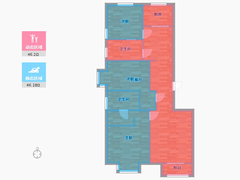 北京-北京市-公园懿府C1户型11,13,15,17号楼115M2-83.31-户型库-动静分区