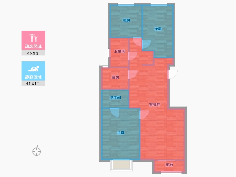 北京-北京市-公园懿府C2户型11,13,15,17号楼115M2-82.25-户型库-动静分区