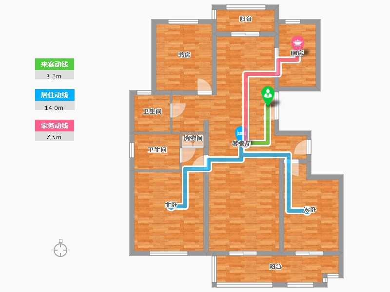 北京-北京市-海上海花园17号楼147M2-117.61-户型库-动静线