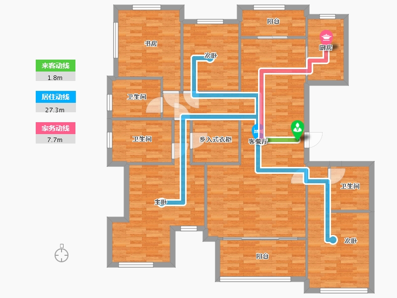 北京-北京市-领秀翡翠墅B9号楼187M2-135.94-户型库-动静线