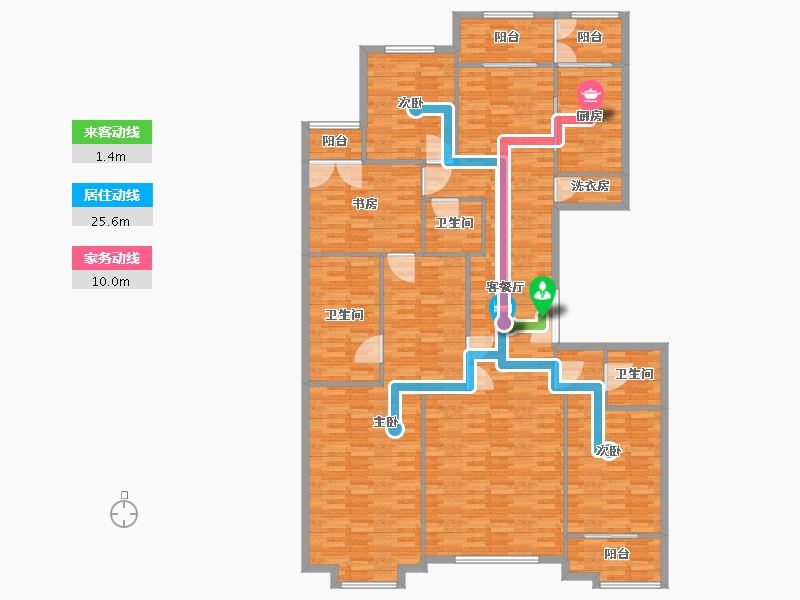 北京-北京市-首开璞瑅公馆1,2,3,4号楼236m2-188.80-户型库-动静线