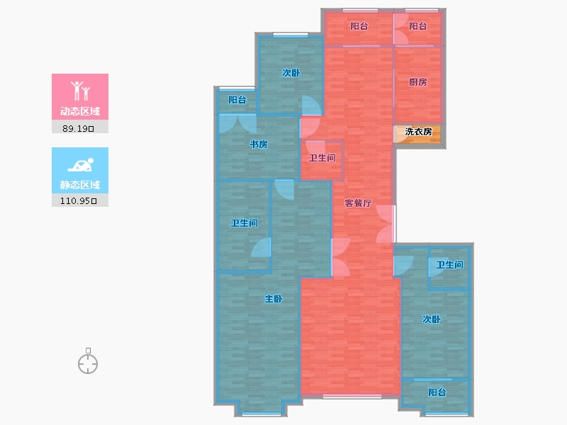 北京-北京市-首开璞瑅公馆1,2,3,4号楼236m2-188.80-户型库-动静分区